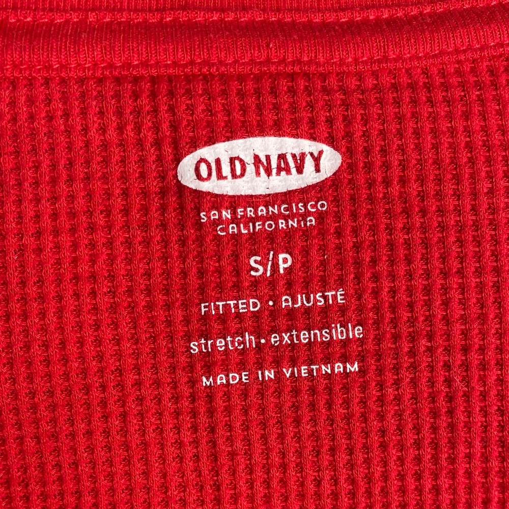 Old Navy Small Fitted Thermal Knit Y2K V-Neck Longsleeve Top - Picture 6 of 6